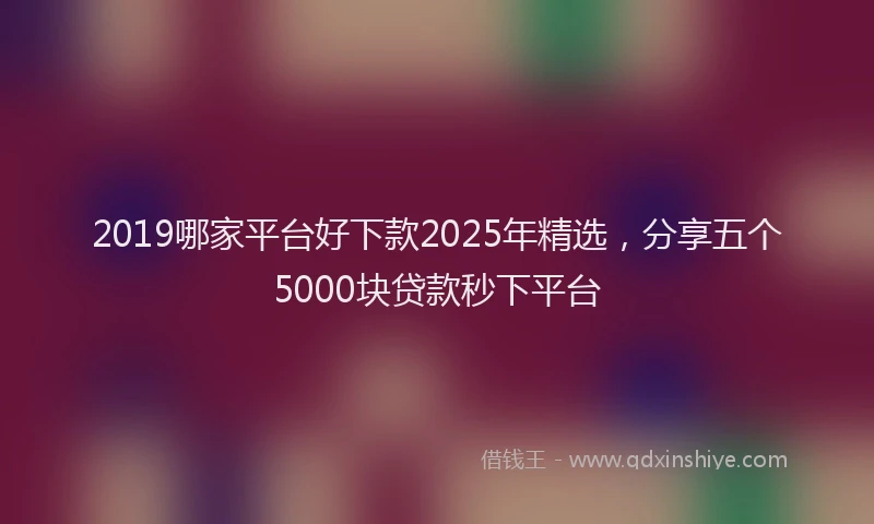 2019哪家平台好下款2025年精选，分享五个5000块贷款秒下平台