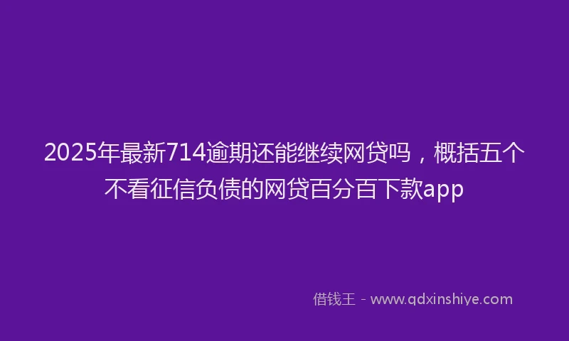 2025年最新714逾期还能继续网贷吗，概括五个不看征信负债的网贷百分百下款app