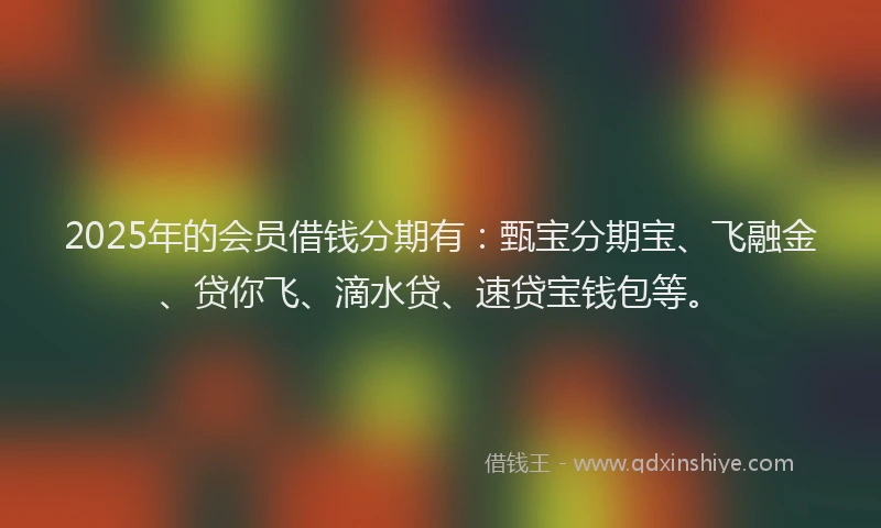2025年的会员借钱分期有：甄宝分期宝、飞融金、贷你飞、滴水贷、速贷宝钱包等。