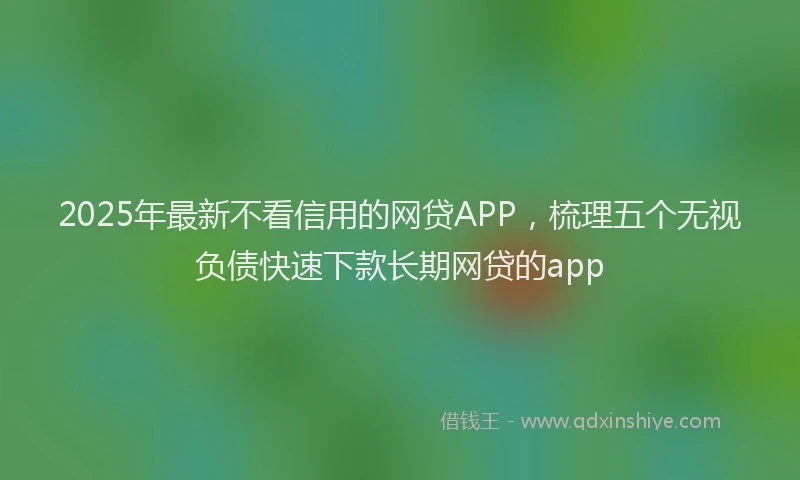 2025年最新不看信用的网贷APP，梳理五个无视负债快速下款长期网贷的app