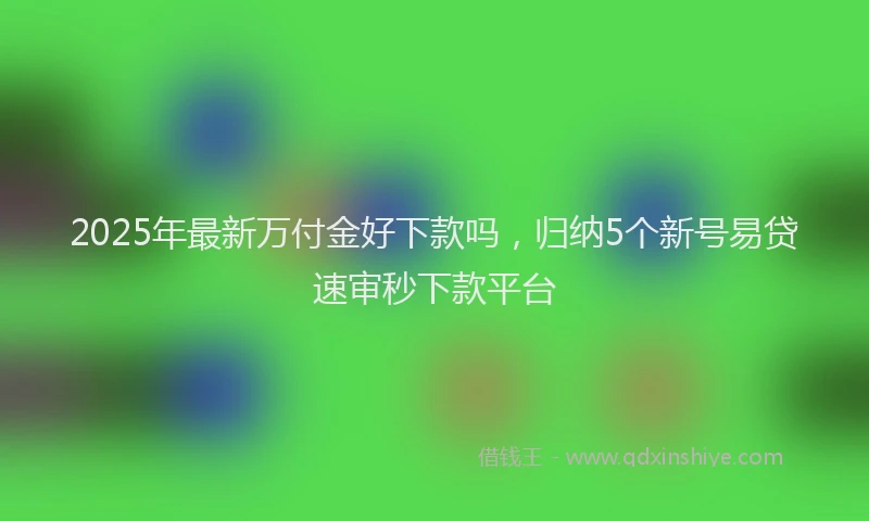 2025年最新万付金好下款吗，归纳5个新号易贷速审秒下款平台