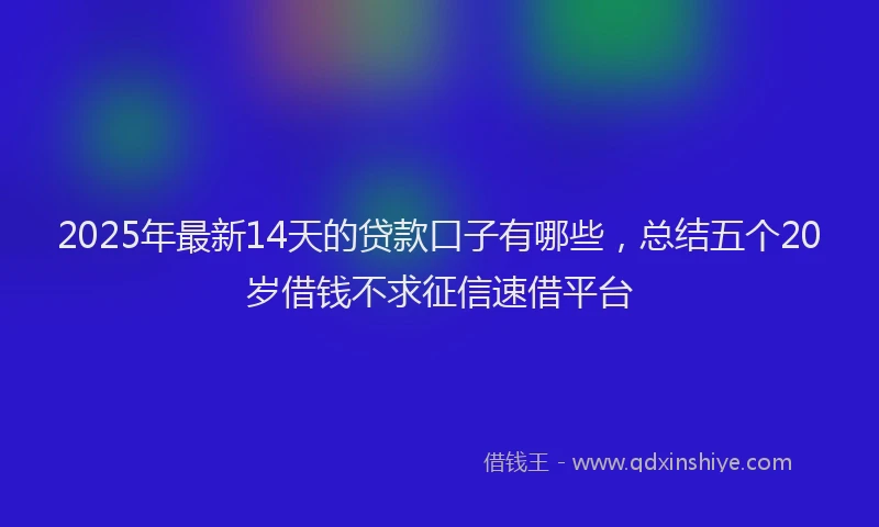 2025年最新14天的贷款口子有哪些，总结五个20岁借钱不求征信速借平台