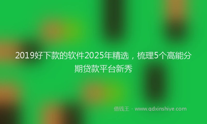 2019好下款的软件2025年精选，梳理5个高能分期贷款平台新秀