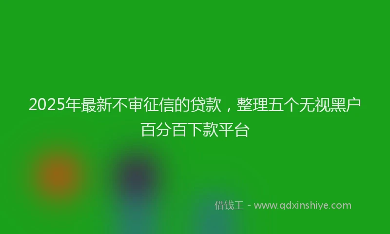2025年最新不审征信的贷款，整理五个无视黑户百分百下款平台