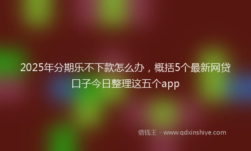 2025年分期乐不下款怎么办，概括5个最新网贷口子今日整理这五个app