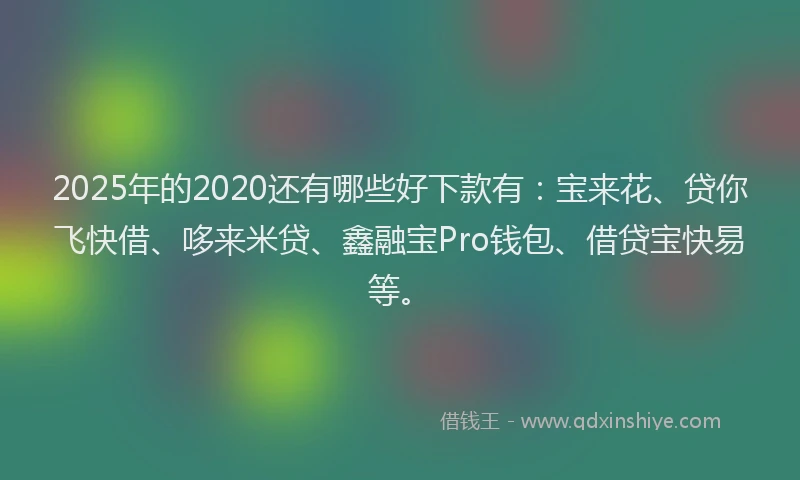 2025年的2020还有哪些好下款有：宝来花、贷你飞快借、哆来米贷、鑫融宝Pro钱包、借贷宝快易等。