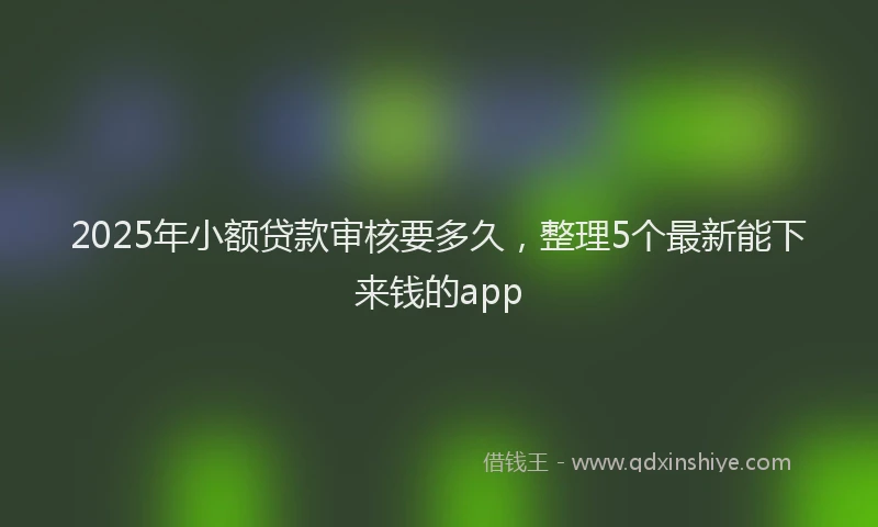 2025年小额贷款审核要多久，整理5个最新能下来钱的app