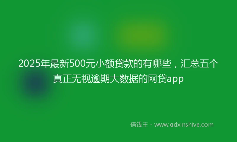 2025年最新500元小额贷款的有哪些，汇总五个真正无视逾期大数据的网贷app