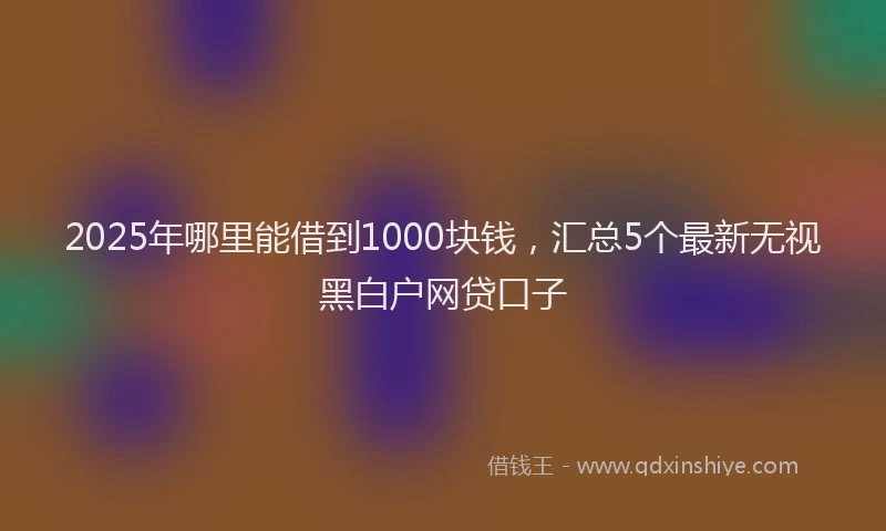 2025年哪里能借到1000块钱，汇总5个最新无视黑白户网贷口子