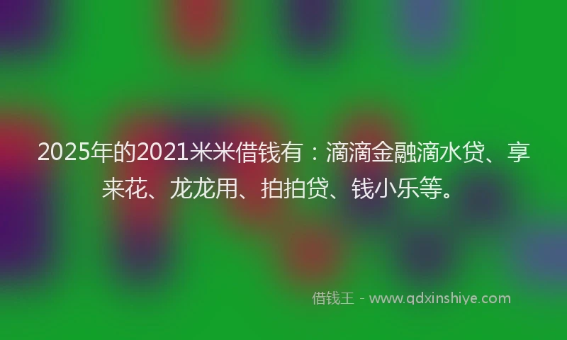 2025年的2021米米借钱有：滴滴金融滴水贷、享来花、龙龙用、拍拍贷、钱小乐等。