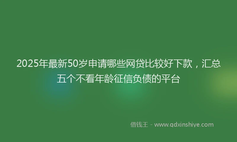 2025年最新50岁申请哪些网贷比较好下款，汇总五个不看年龄征信负债的平台