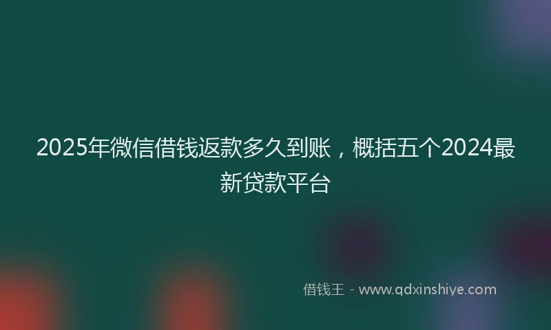 2025年微信借钱返款多久到账，概括五个2024最新贷款平台