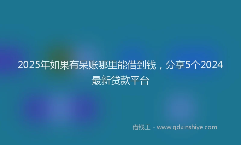 2025年如果有呆账哪里能借到钱，分享5个2024最新贷款平台