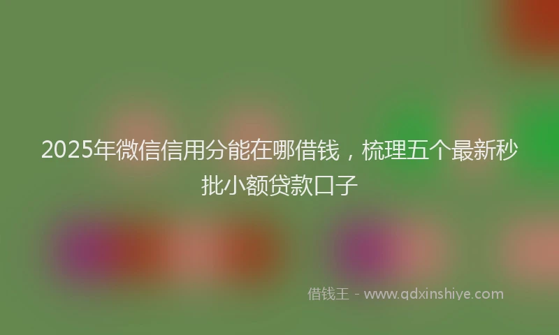 2025年微信信用分能在哪借钱，梳理五个最新秒批小额贷款口子