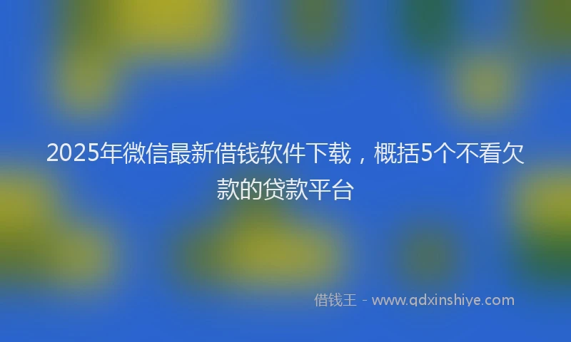 2025年微信最新借钱软件下载，概括5个不看欠款的贷款平台