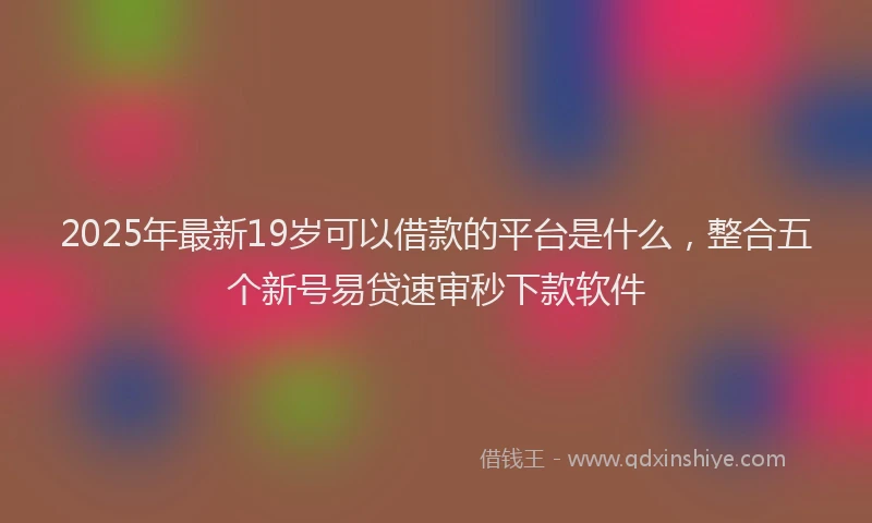 2025年最新19岁可以借款的平台是什么，整合五个新号易贷速审秒下款软件