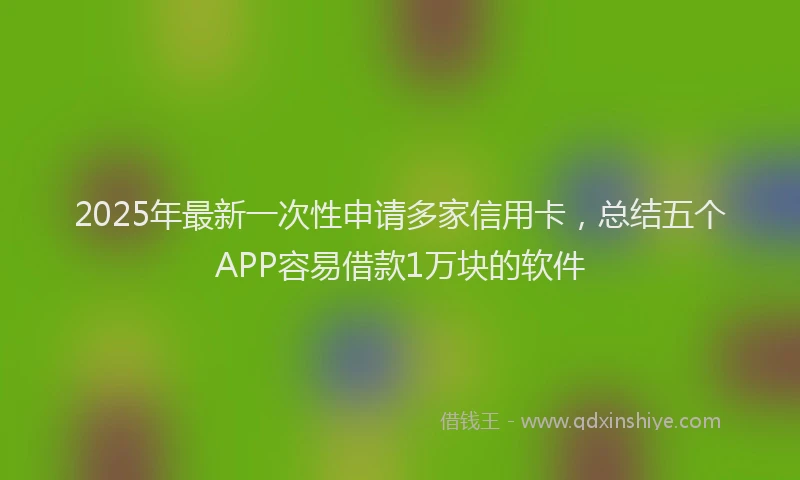 2025年最新一次性申请多家信用卡，总结五个APP容易借款1万块的软件