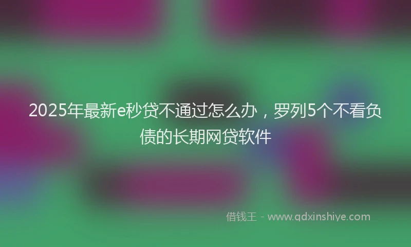 2025年最新e秒贷不通过怎么办，罗列5个不看负债的长期网贷软件