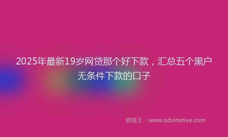 2025年最新19岁网贷那个好下款，汇总五个黑户无条件下款的口子