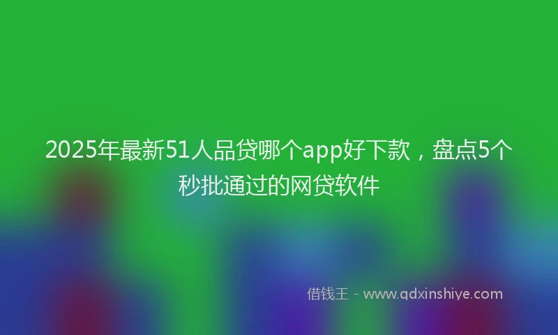 2025年最新51人品贷哪个app好下款，盘点5个秒批通过的网贷软件
