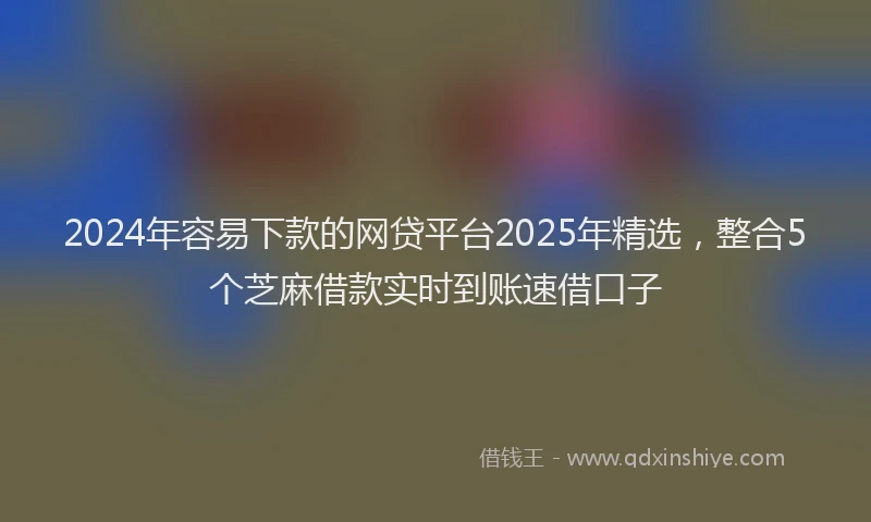 2024年容易下款的网贷平台2025年精选，整合5个芝麻借款实时到账速借口子