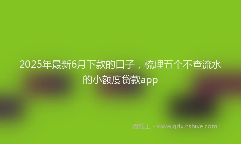 2025年最新6月下款的口子，梳理五个不查流水的小额度贷款app