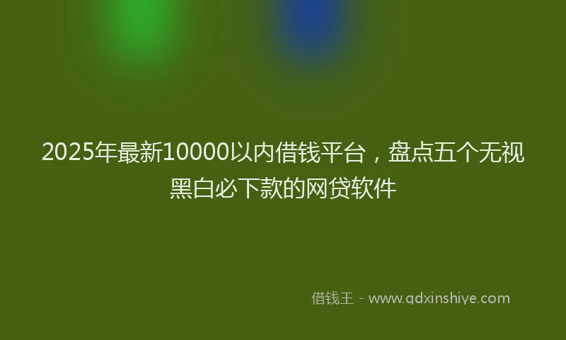 2025年最新10000以内借钱平台，盘点五个无视黑白必下款的网贷软件