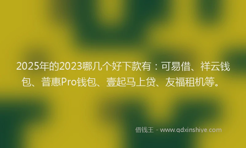 2025年的2023哪几个好下款有：可易借、祥云钱包、普惠Pro钱包、壹起马上贷、友福租机等。
