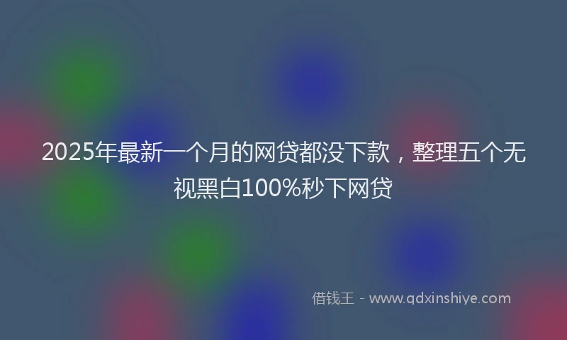 2025年最新一个月的网贷都没下款，整理五个无视黑白100%秒下网贷