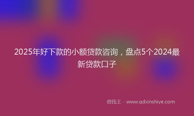 2025年好下款的小额贷款咨询，盘点5个2024最新贷款口子