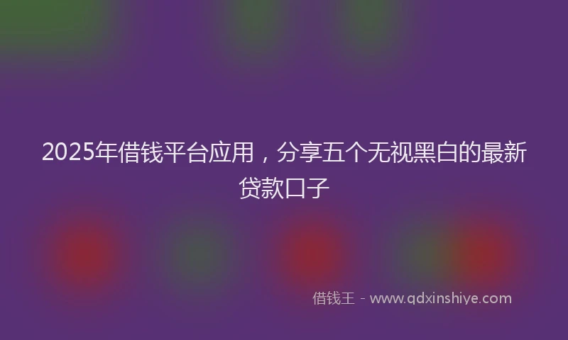 2025年借钱平台应用，分享五个无视黑白的最新贷款口子