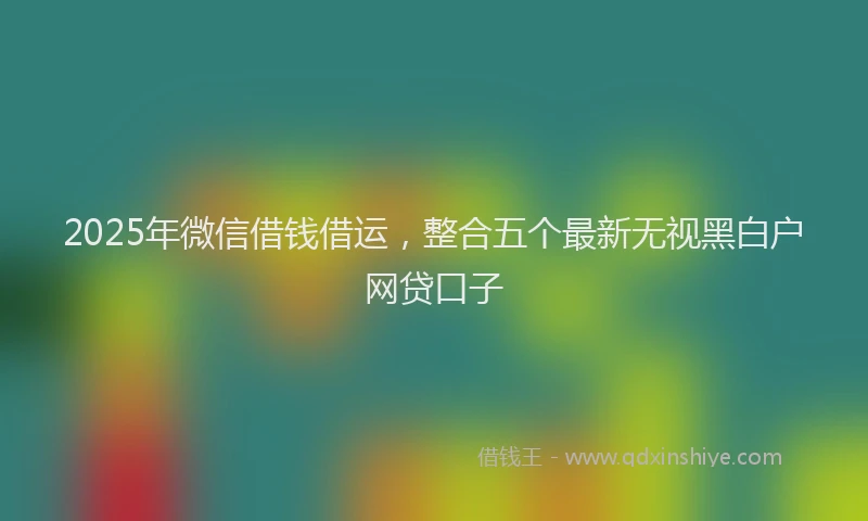 2025年微信借钱借运，整合五个最新无视黑白户网贷口子