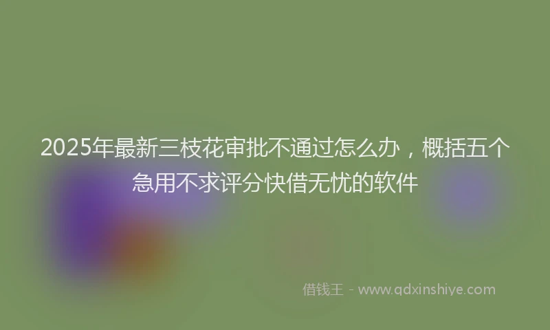 2025年最新三枝花审批不通过怎么办，概括五个急用不求评分快借无忧的软件