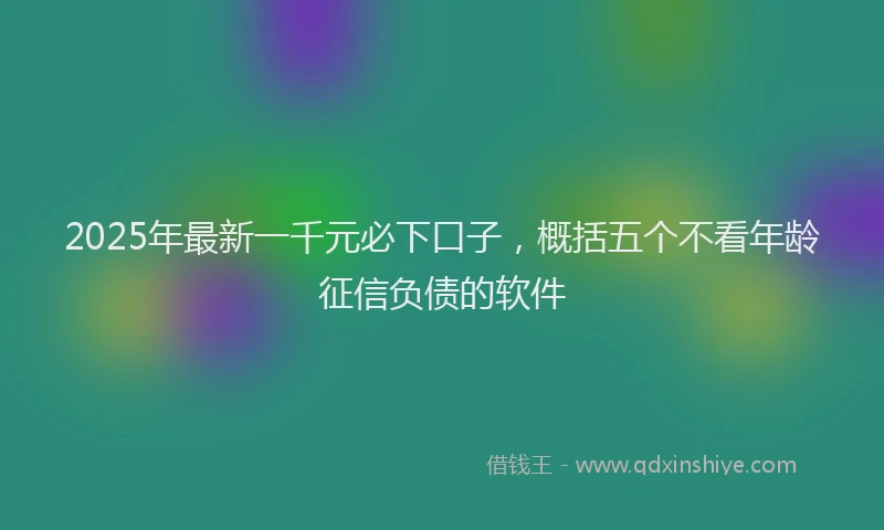 2025年最新一千元必下口子，概括五个不看年龄征信负债的软件