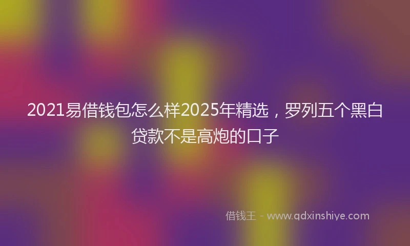2021易借钱包怎么样2025年精选，罗列五个黑白贷款不是高炮的口子