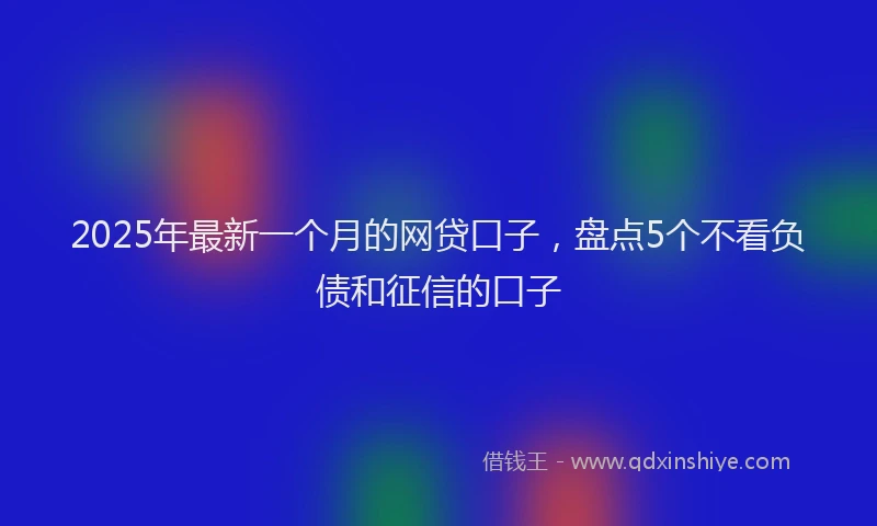 2025年最新一个月的网贷口子，盘点5个不看负债和征信的口子