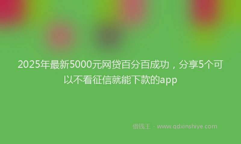 2025年最新5000元网贷百分百成功，分享5个可以不看征信就能下款的app