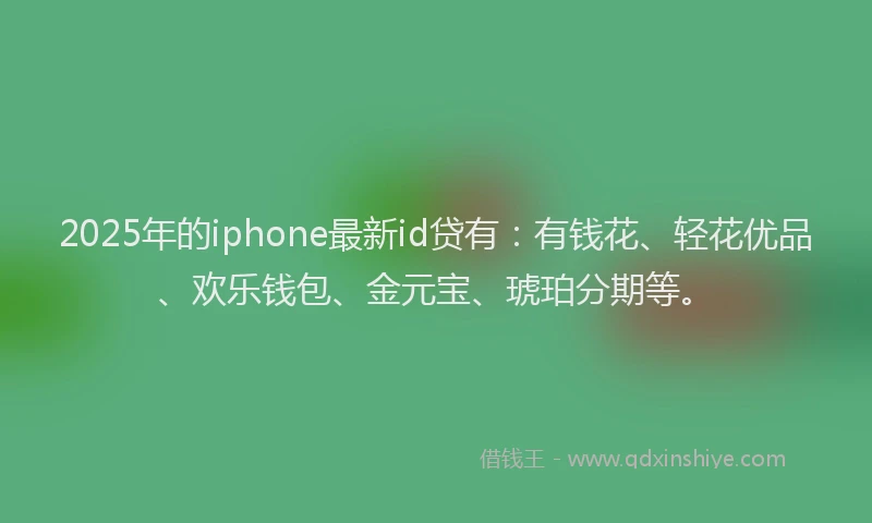 2025年的iphone最新id贷有：有钱花、轻花优品、欢乐钱包、金元宝、琥珀分期等。