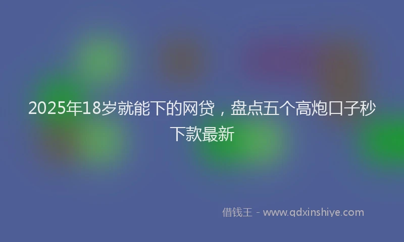 2025年18岁就能下的网贷，盘点五个高炮口子秒下款最新
