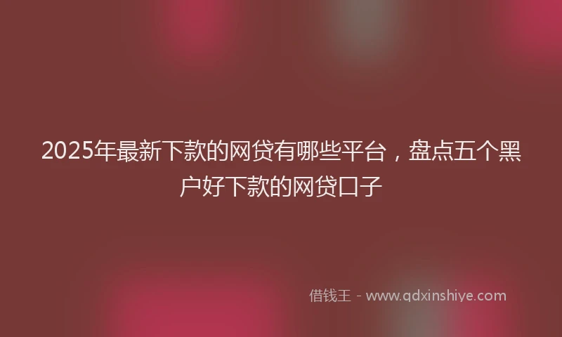 2025年最新下款的网贷有哪些平台，盘点五个黑户好下款的网贷口子
