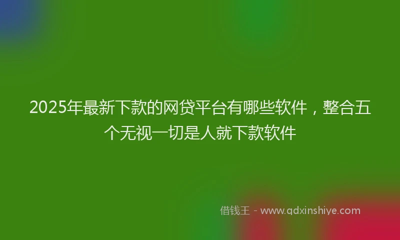 2025年最新下款的网贷平台有哪些软件，整合五个无视一切是人就下款软件