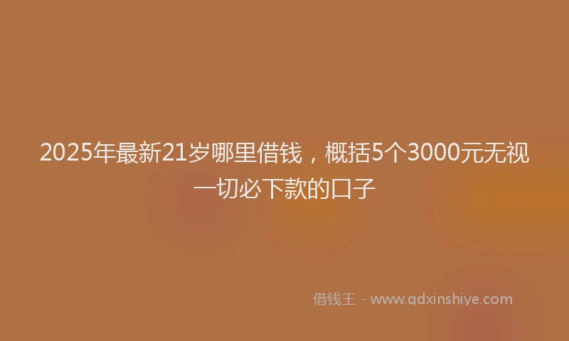 2025年最新21岁哪里借钱，概括5个3000元无视一切必下款的口子