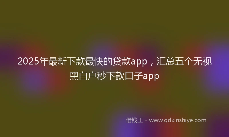 2025年最新下款最快的贷款app，汇总五个无视黑白户秒下款口子app