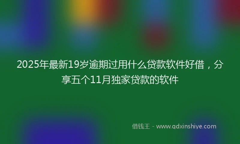 2025年最新19岁逾期过用什么贷款软件好借，分享五个11月独家贷款的软件