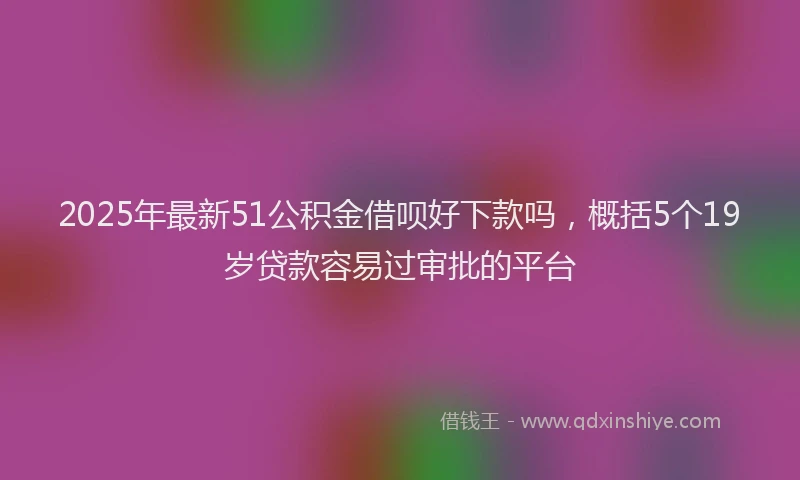 2025年最新51公积金借呗好下款吗，概括5个19岁贷款容易过审批的平台