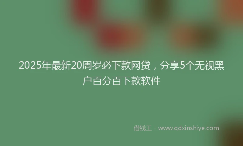 2025年最新20周岁必下款网贷，分享5个无视黑户百分百下款软件