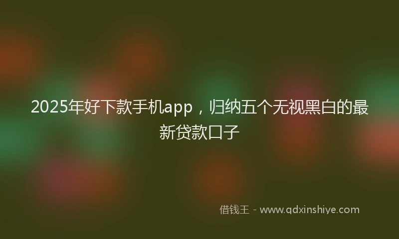 2025年好下款手机app，归纳五个无视黑白的最新贷款口子