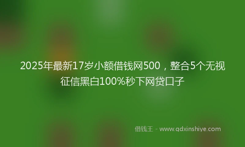 2025年最新17岁小额借钱网500，整合5个无视征信黑白100%秒下网贷口子