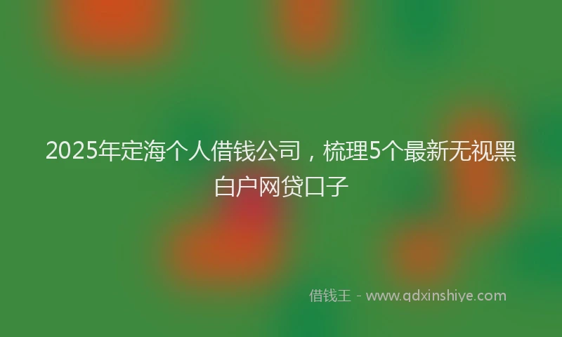 2025年定海个人借钱公司，梳理5个最新无视黑白户网贷口子