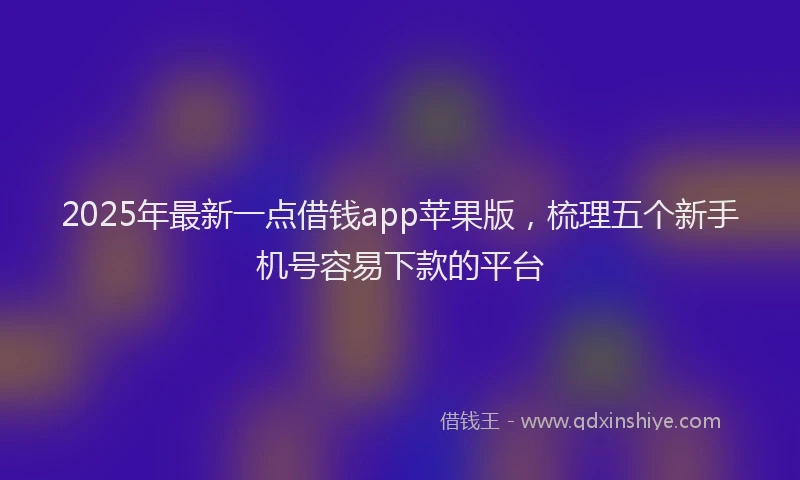 2025年最新一点借钱app苹果版，梳理五个新手机号容易下款的平台